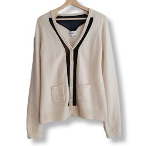 AMERICAN RETRO 100% Wool Button Down Cardigan w/ Black Mesh Sz M Flawed